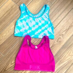2- PINK sports bras- both size Medium